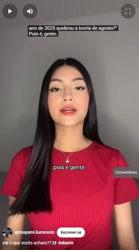 Influenciadora Mayumi Kuramoto em ensaio de fotos