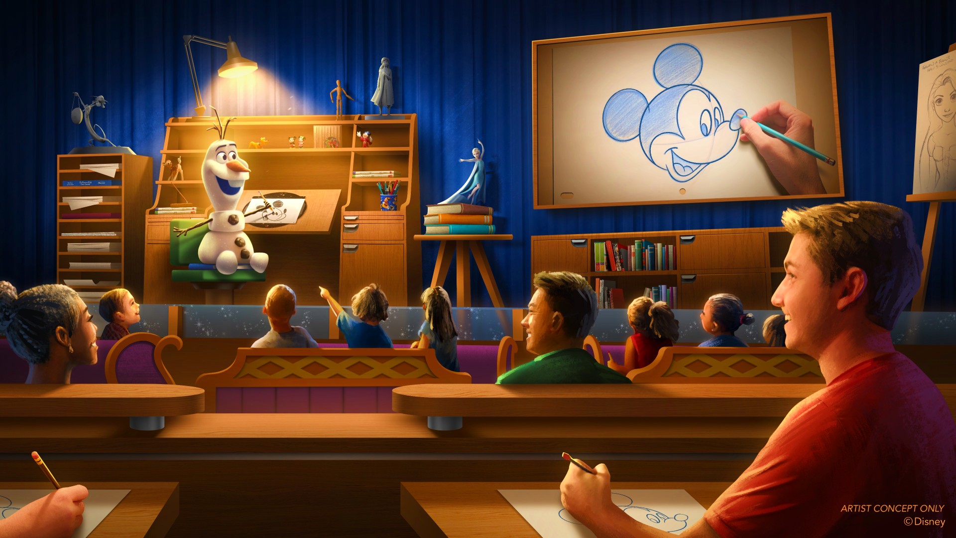 Aprenda a desenhar com Olaf no Hollywood Studios (Foto: Walt Disney World Resort/ Divulgação)