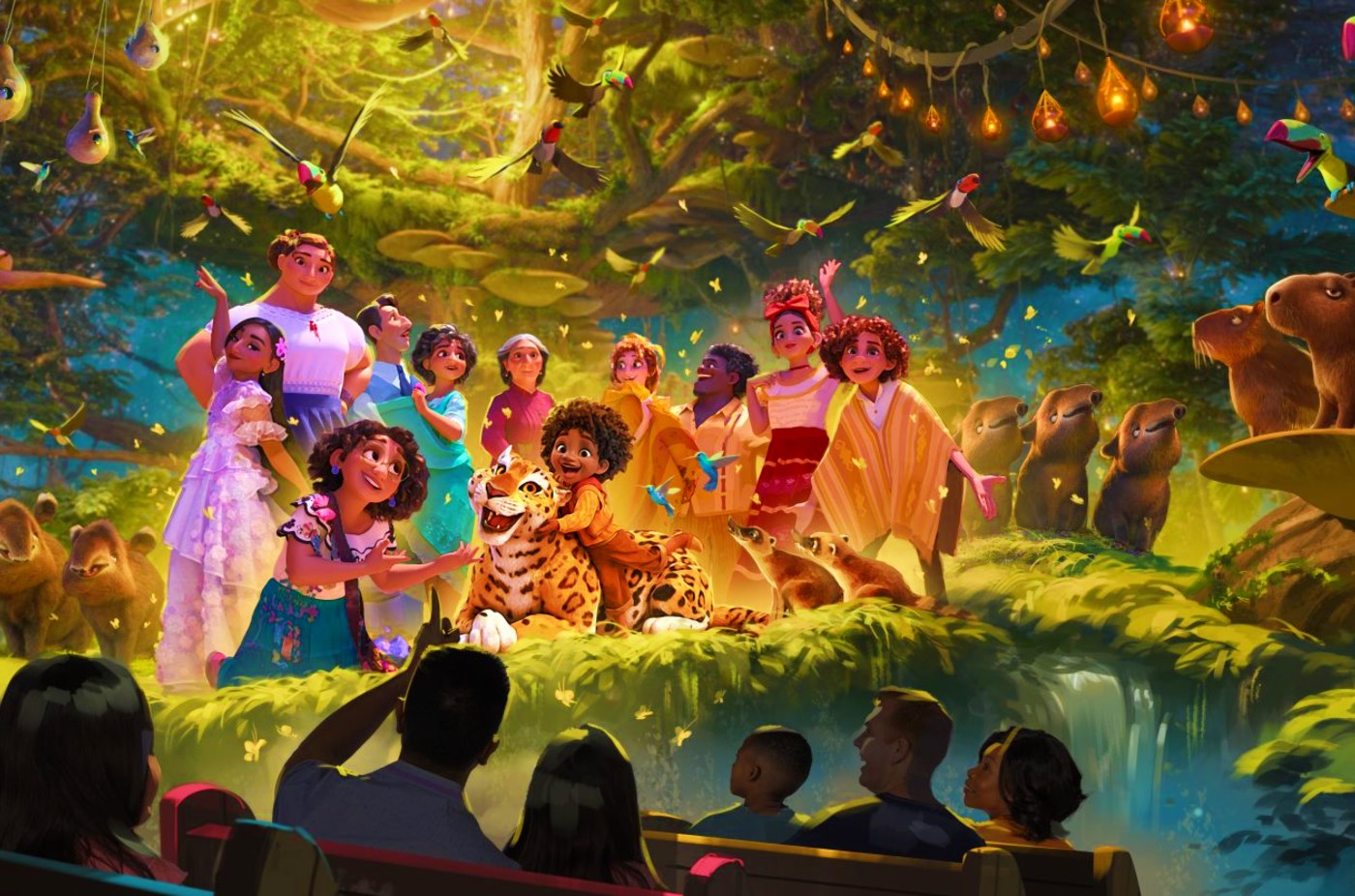 Tem homenagem para a América Latina no Animal Kingdom na Disney. Com Indiana Jones e Encanto em destaque