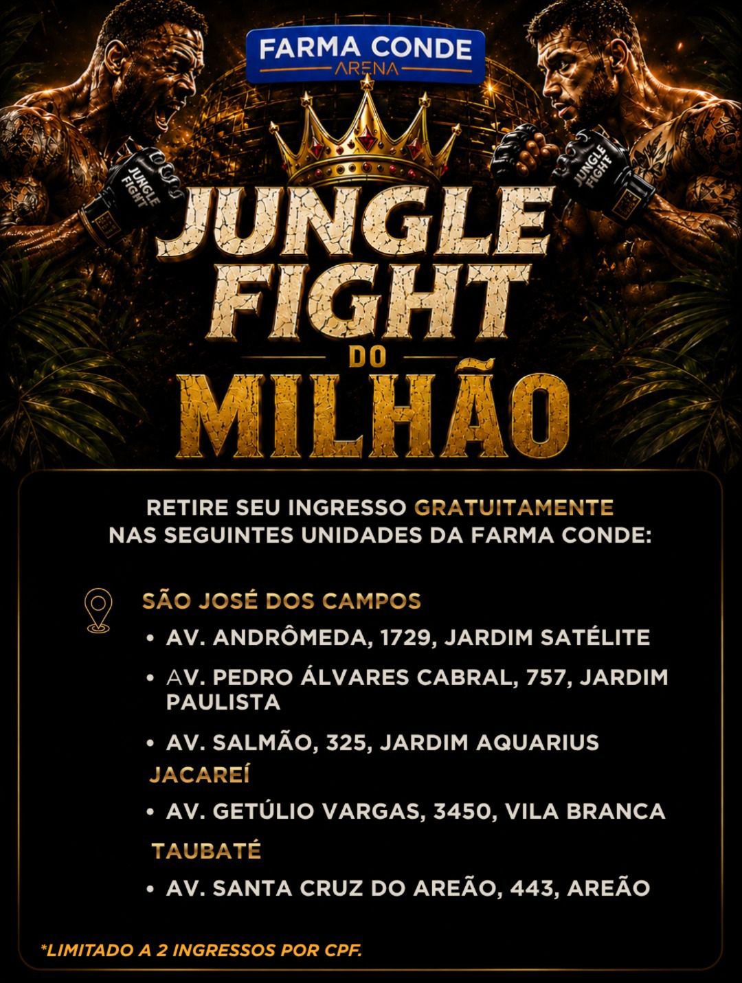 Ingressos Jungle Fight São José dos Campos