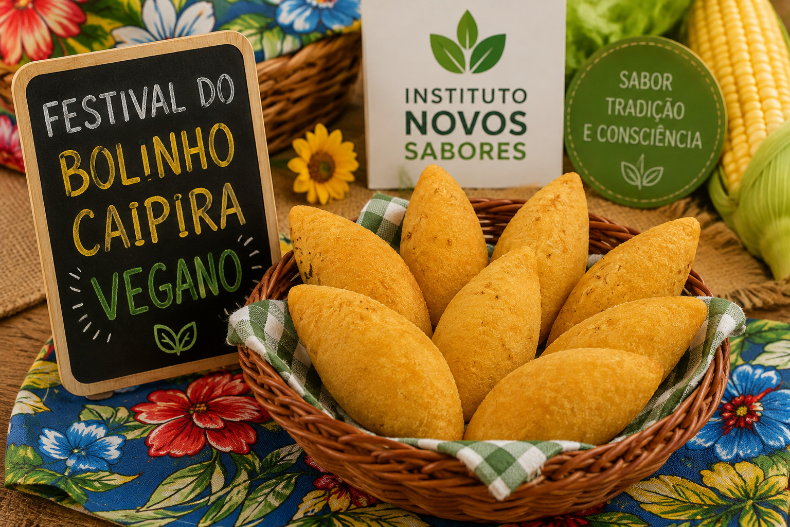 Evento terá diferentes versões do tradicional bolinho caipira, todas sem glúten, sem lactose e sem ingredientes de origem animal, além de produtos alimentícios a preços populares